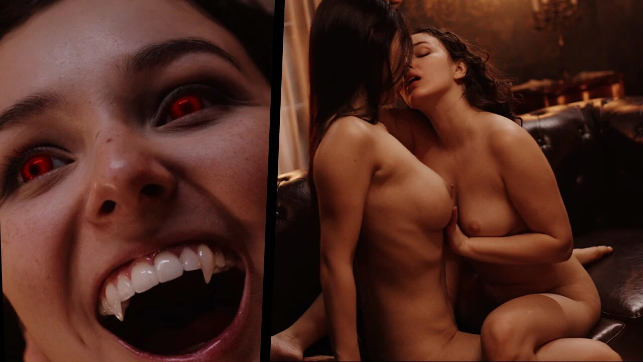 Nerdy Vampire Leana Lovings Bites Rikako Katayama – Asian Babe Transforms into Pussy Craving Lesbian
