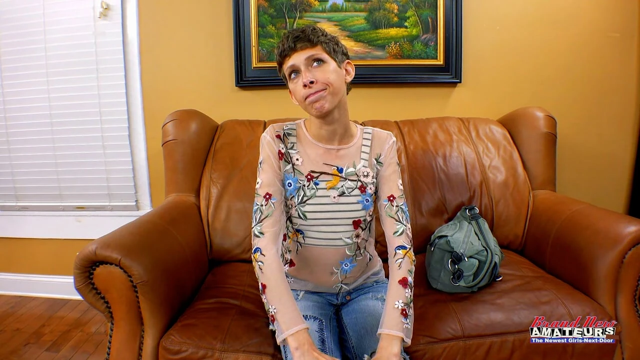 Skinny Brunette Unity Sucks A Cock And Gets Her Pussy Fingered And Fucked!