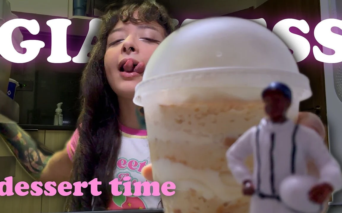 A Giantess Gets You in the Fridge at Dessert Time