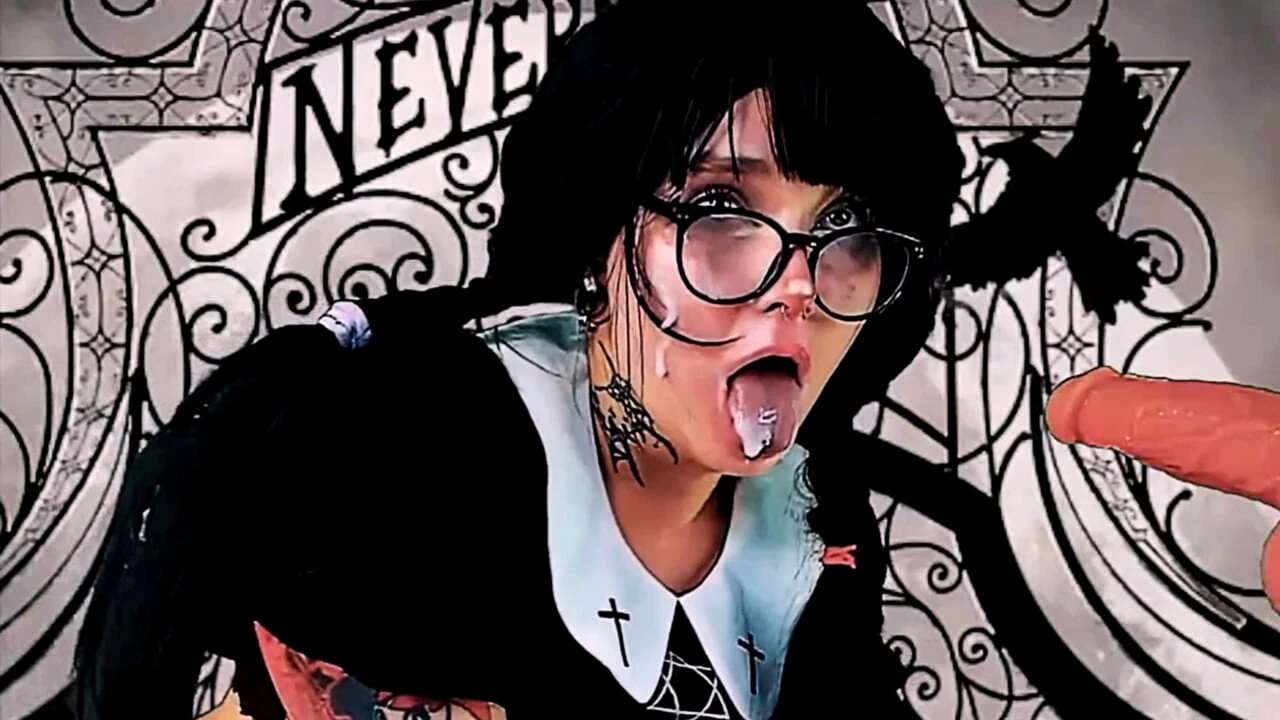 Wednesday Addams passionately sucks and squirts.