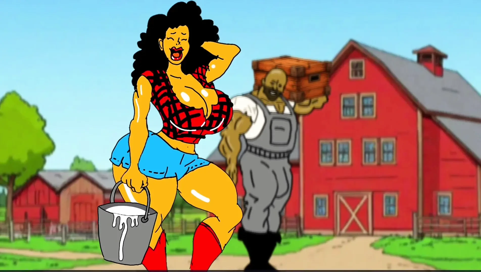 Redneck’s Wife. Cartoon. Animation
