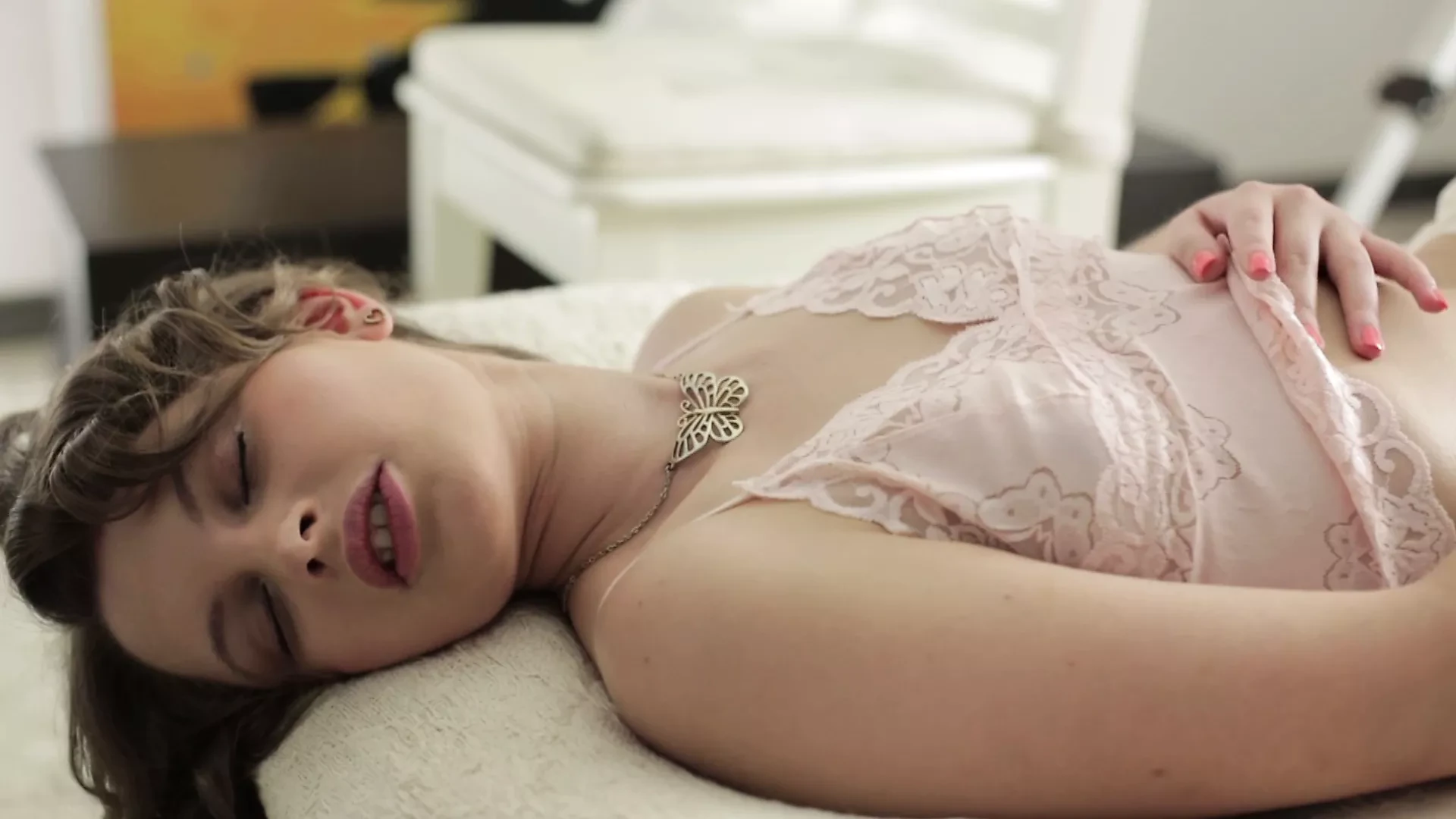 Russion Teen Solo Masturbation alone at home