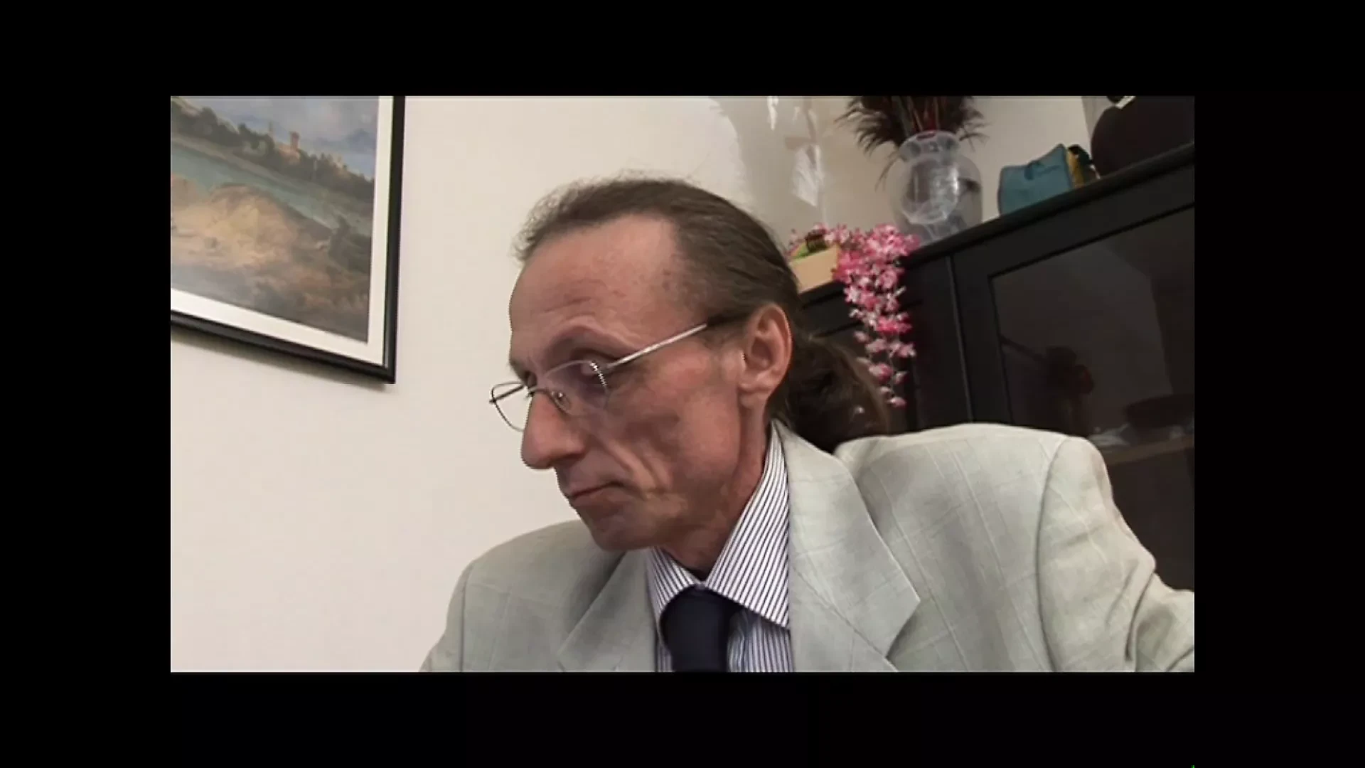 Old pig has huge cock!