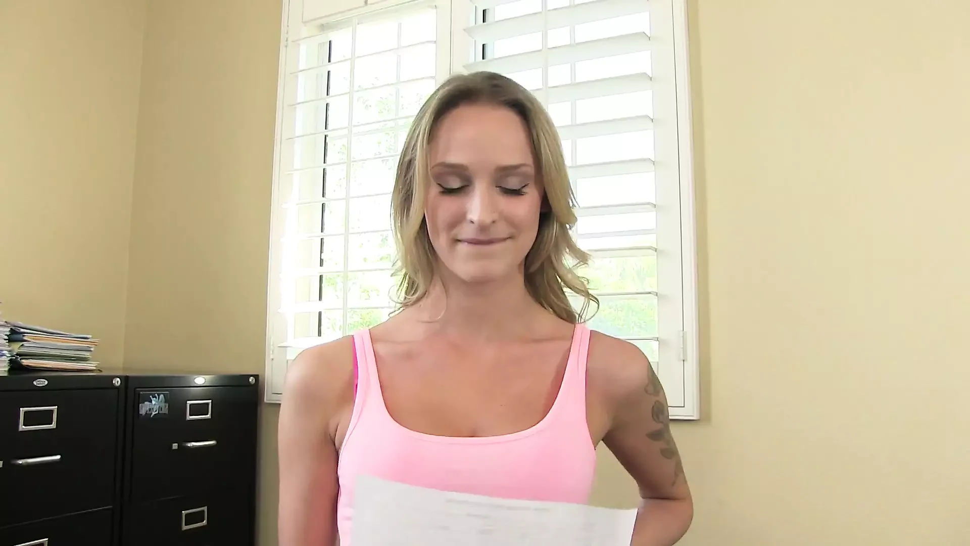 Phat Creamy Camel Toe Blonde Gets Fucked On Her Audition