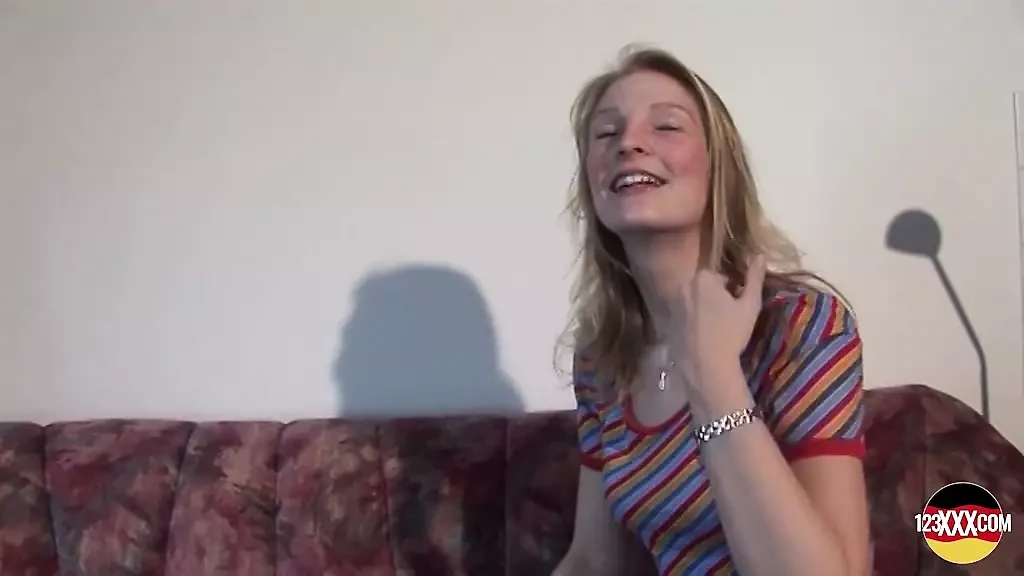 Horny Blonde Lady Stuffing a Dildo Deep Inside Her