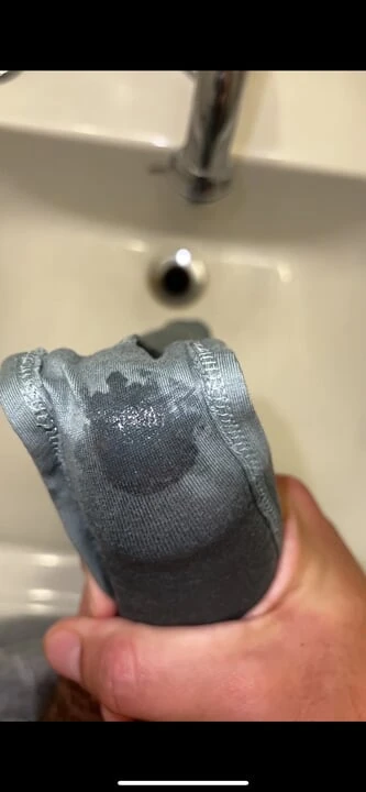 Wife cleaned creampie with her panties and gave soaked panties to me to masturbate!