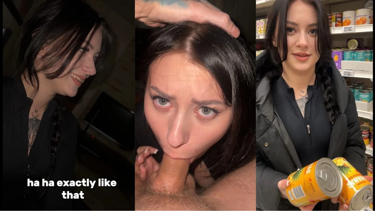 Beauty came to visit on the first date to watch a movie – Sucked and got cum in her mouth