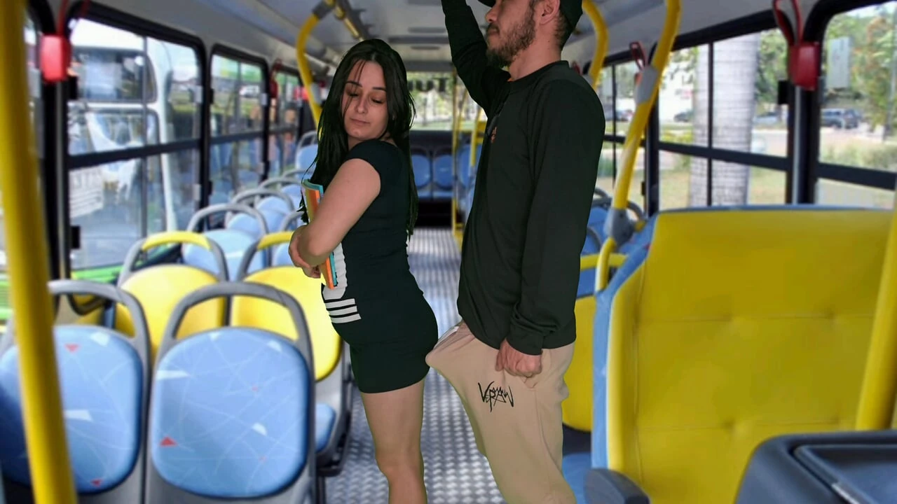 Student humped and fucked inside the bus!