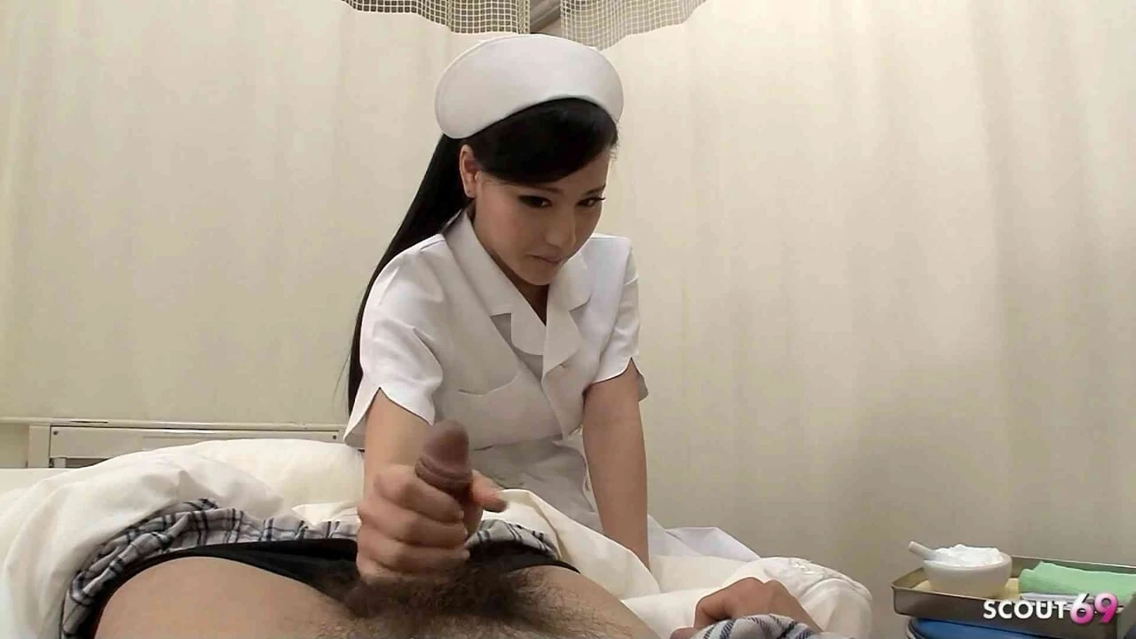 Skinny Japanese Teen Nurse with small Tits seduce to uncensored risky Fuck at Hospital by client