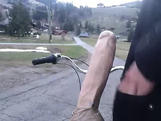 a man on dildo bike