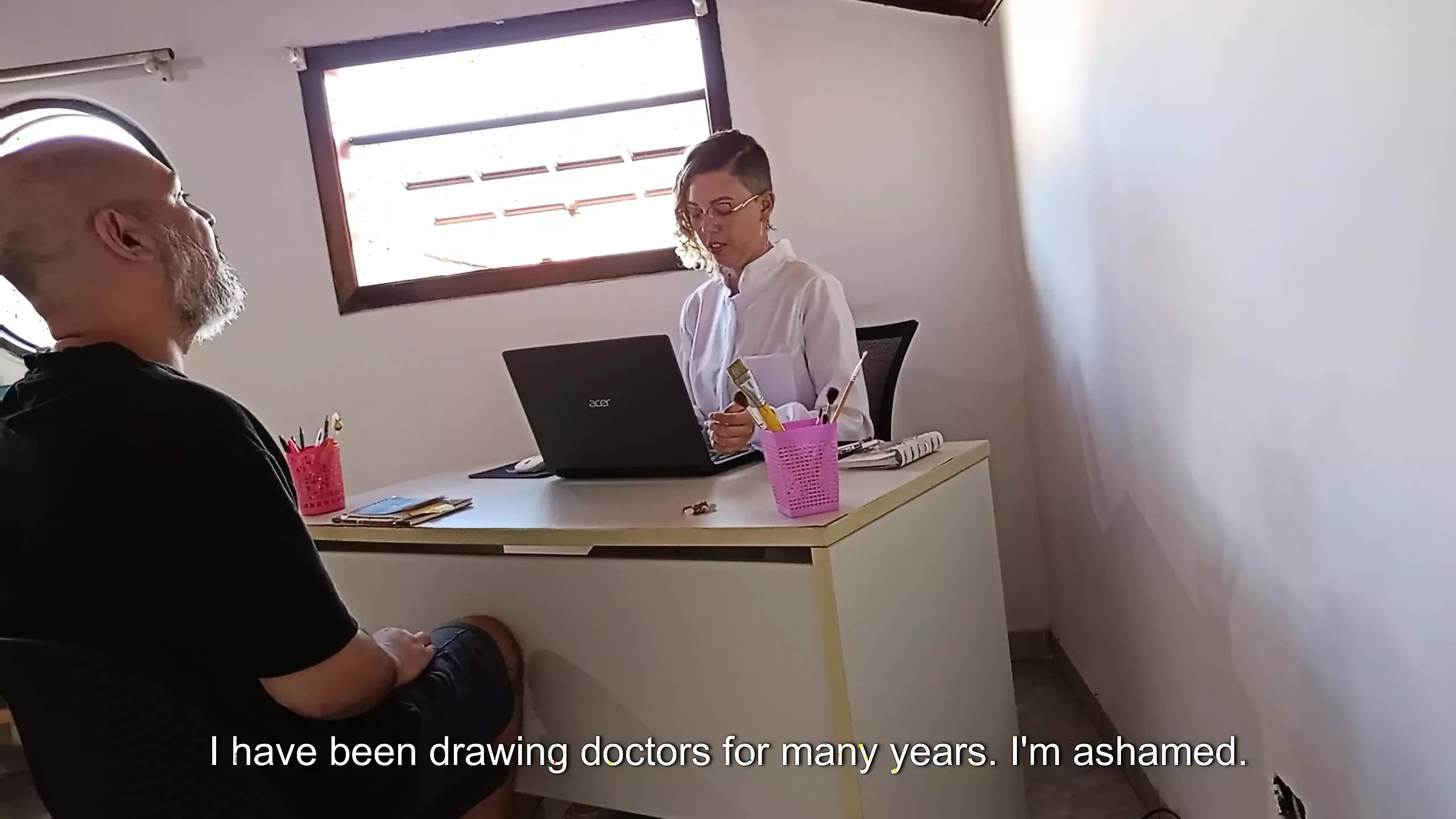 He went to the urologist because he no longer felt pleasure and she stuck her strapon in him until he came.