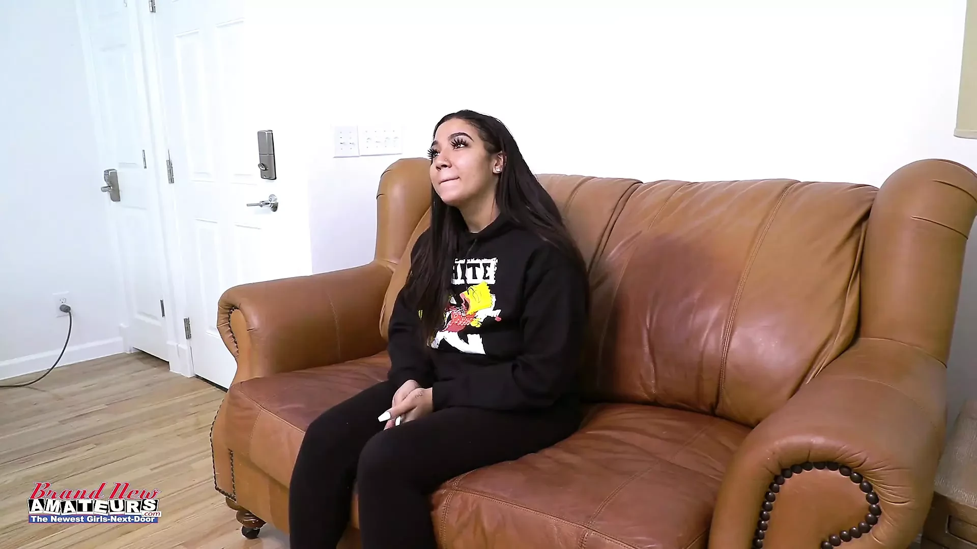 Part 1 of 2 beautiful BBW gets undressed for porn audition masturbates and sucks cock to get the job