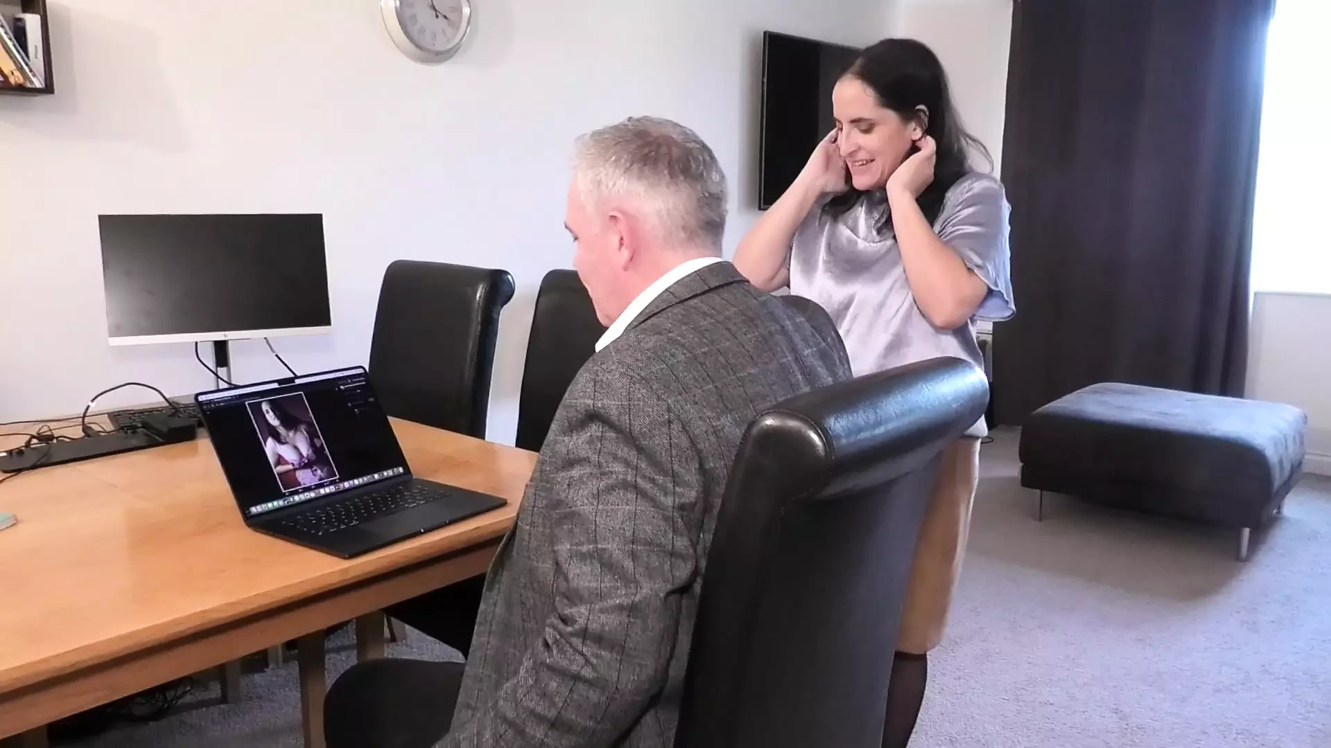 Boss fucks Employee after finding porn on computer