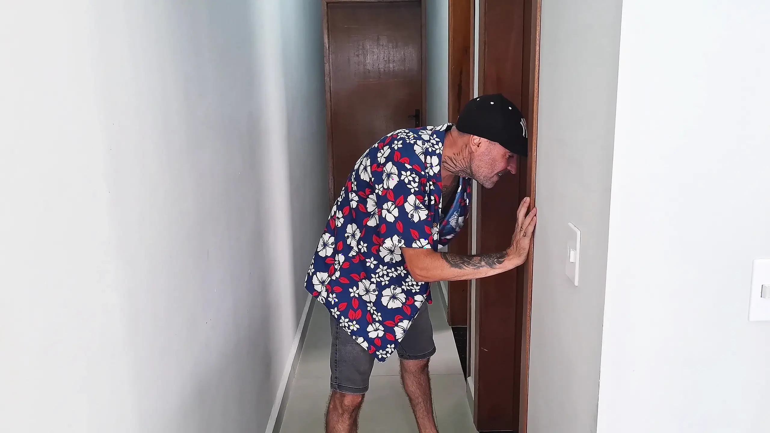 Old Man Chases Young Girl and Fucks Her in the Bathroom