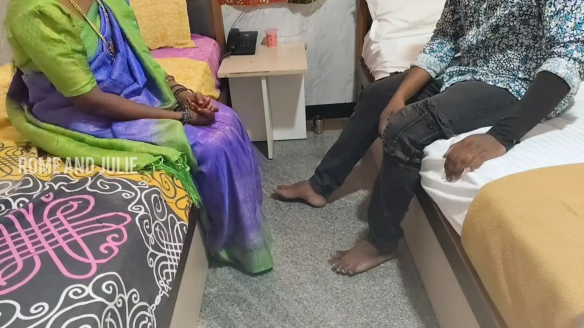 Step mom and step son having a sex front of step dad