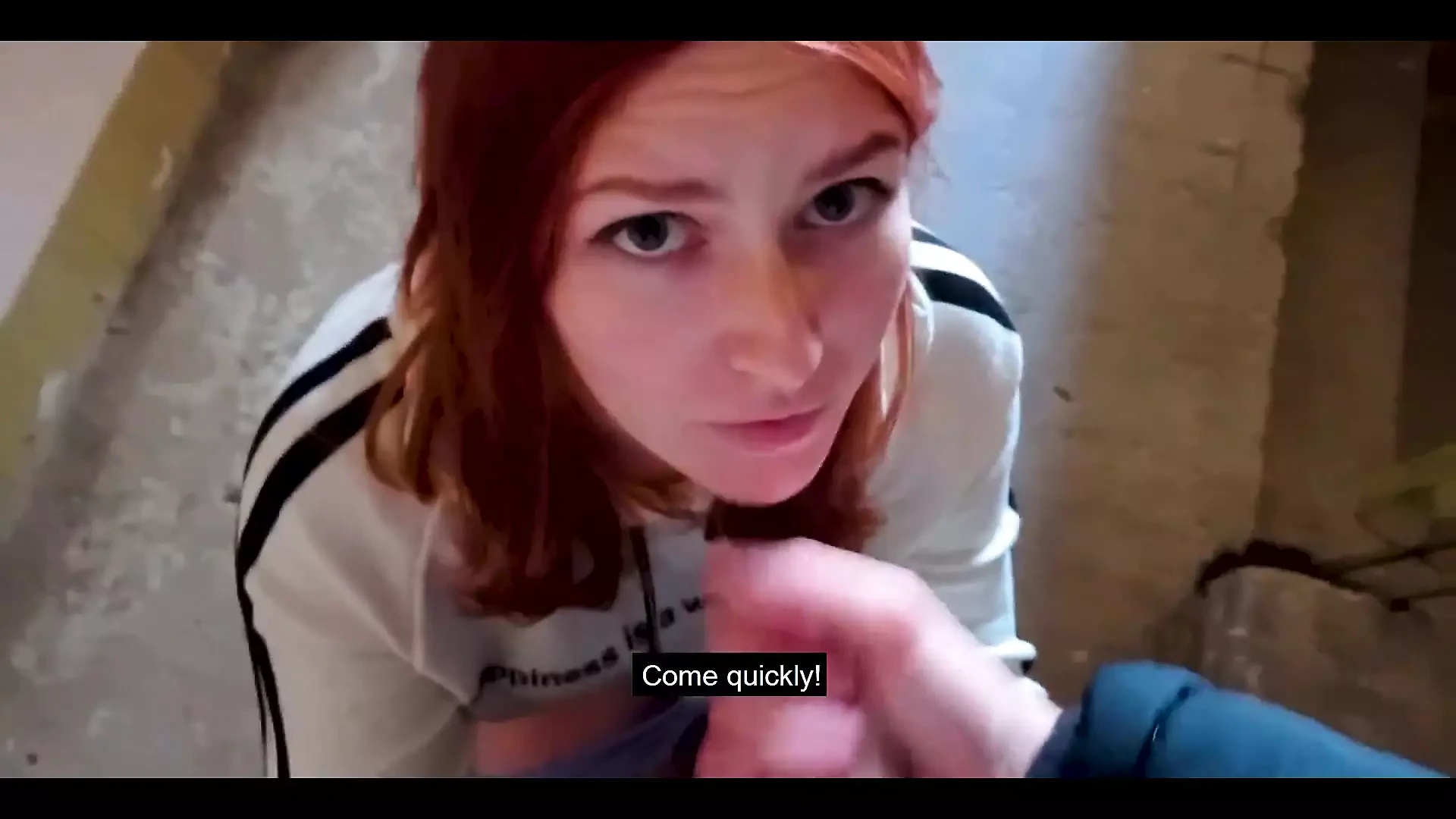 Fucked Me in the Stairwell While Parents Are at Home – Swallowed All Sperm – POV