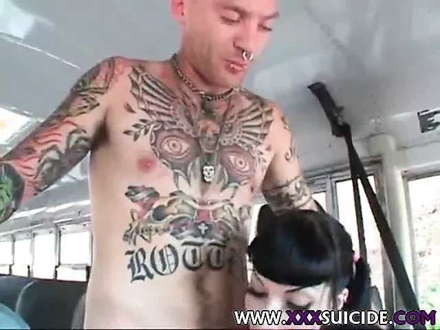 XXX Susicde Pierced and Tattooed punks yellow bus sex