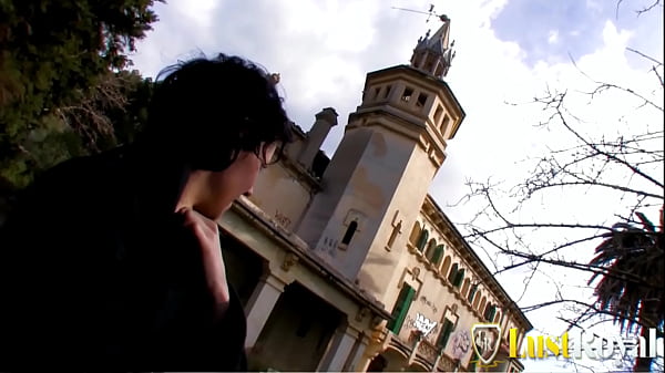 Dirty teen Clarysse fucked outdoor at the castle