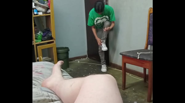 perfect 18 year old teen gets to shy to suck cock for old grandpa , ends up giving daddy naked handjob instead