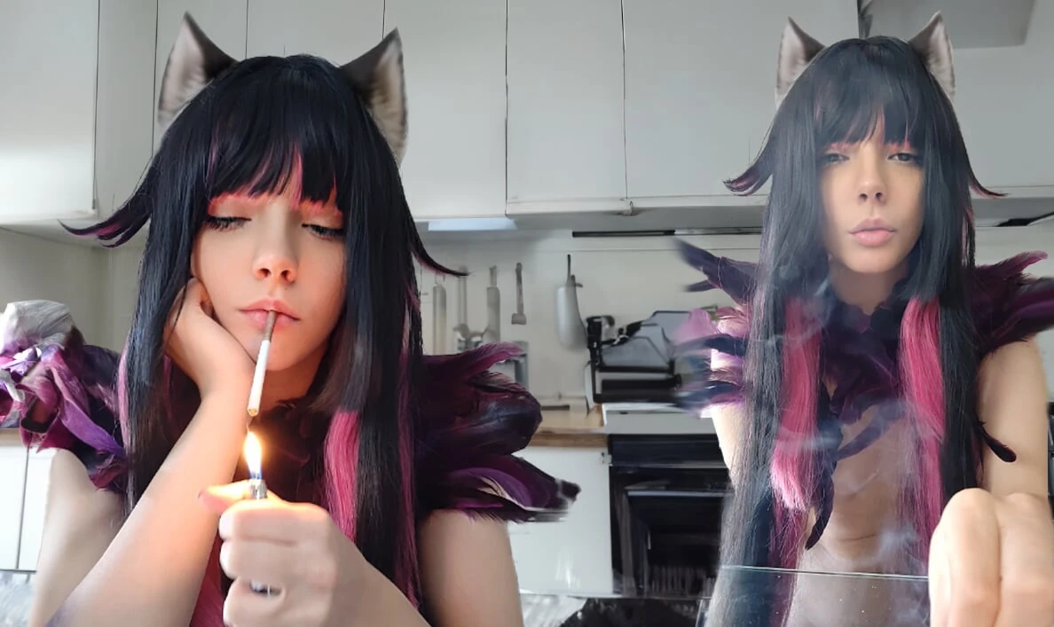 Succubus Egirl smoking in your kitchen (ask me for full vid)