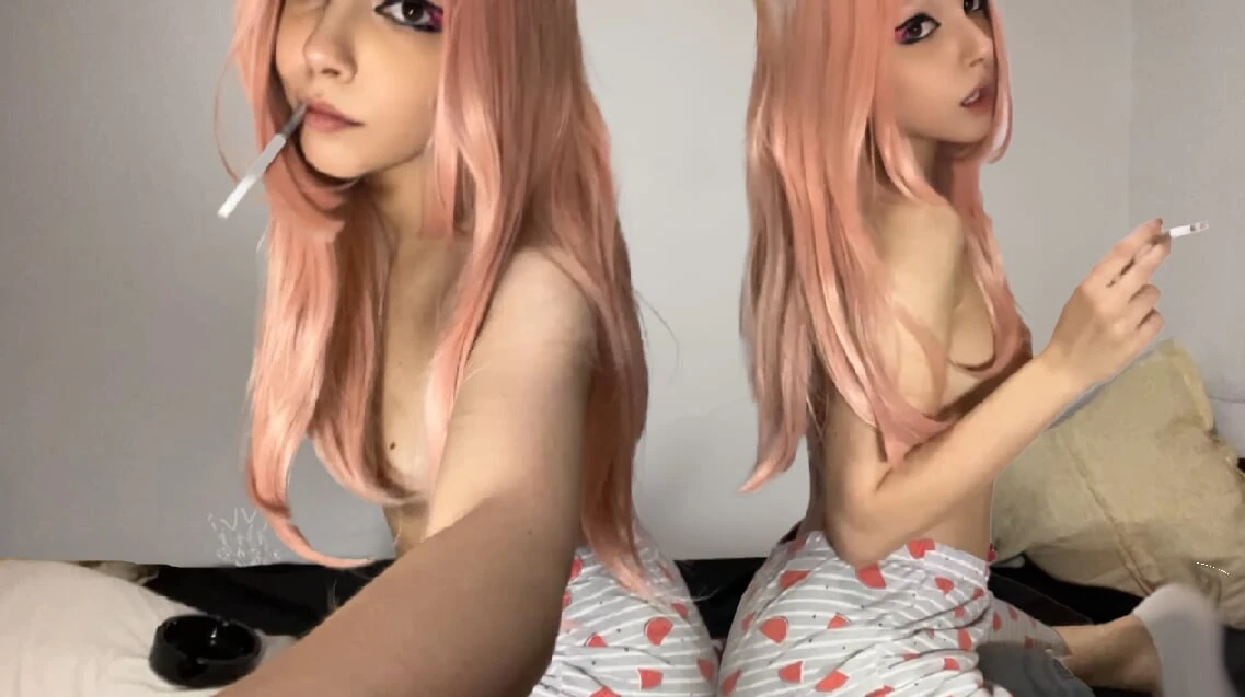 Egirl smoking on step dad, her human ashtray (ask me for full vid)