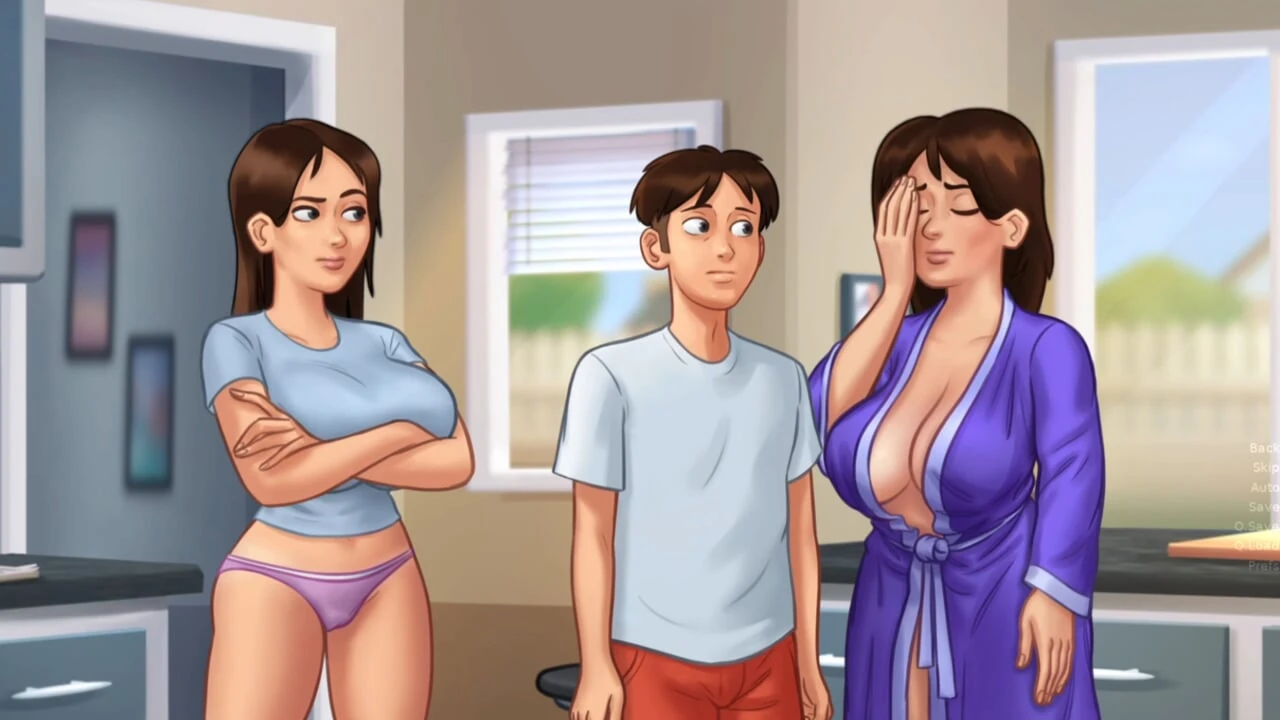 Summertime Saga – Hot Busty MILF Landlady Helps With Her Tenant’s Wet Dreams They Get Caught! – By DarkCookie