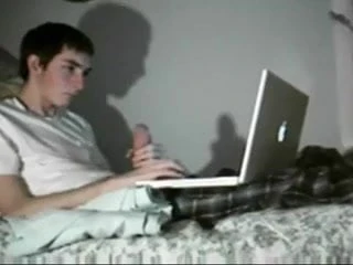 laptop boy with huge cock huge load