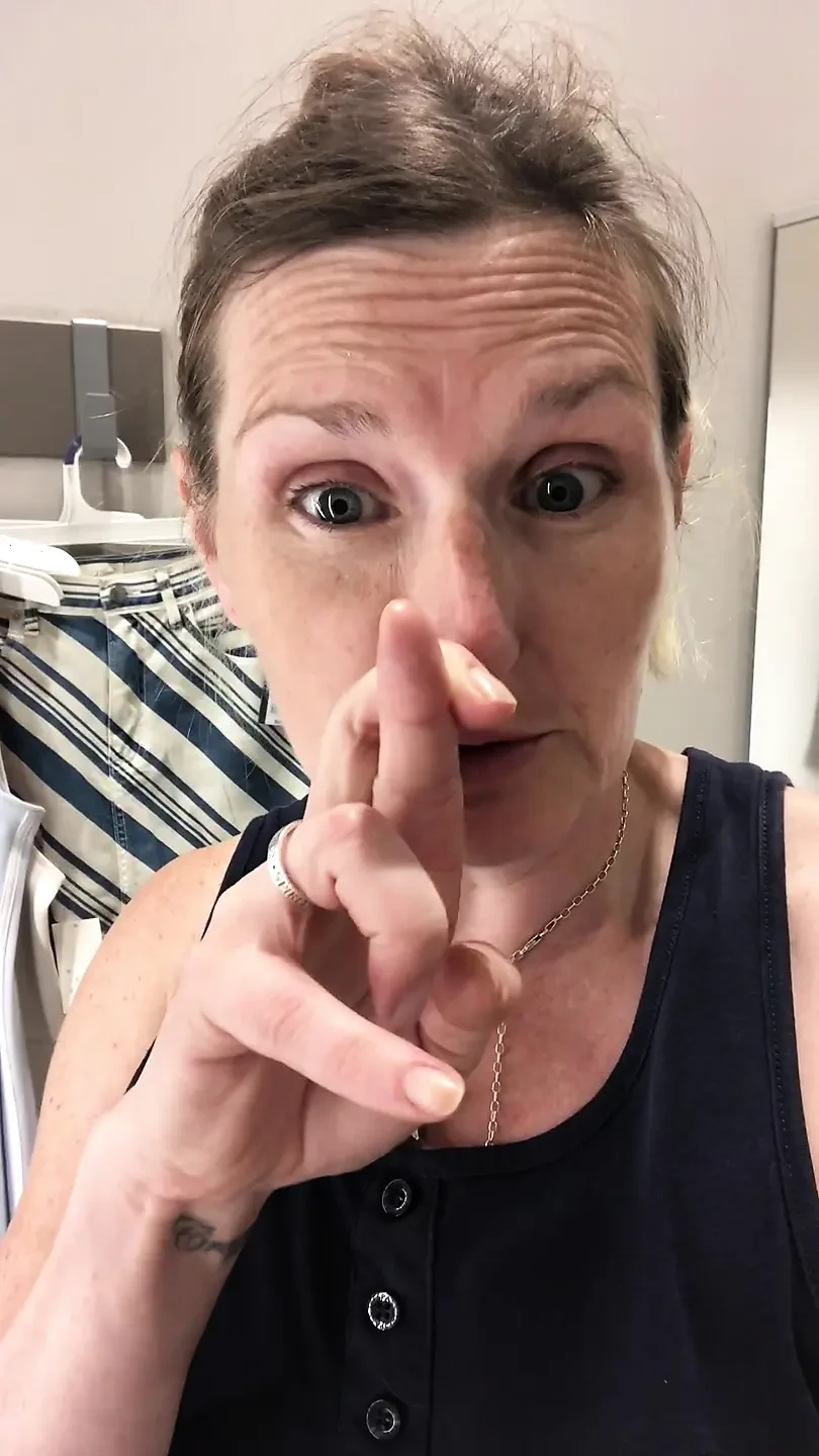 Rachel Wriggler gets naked to try on clothes in a public changing room during her sexcation fucking fat men in America