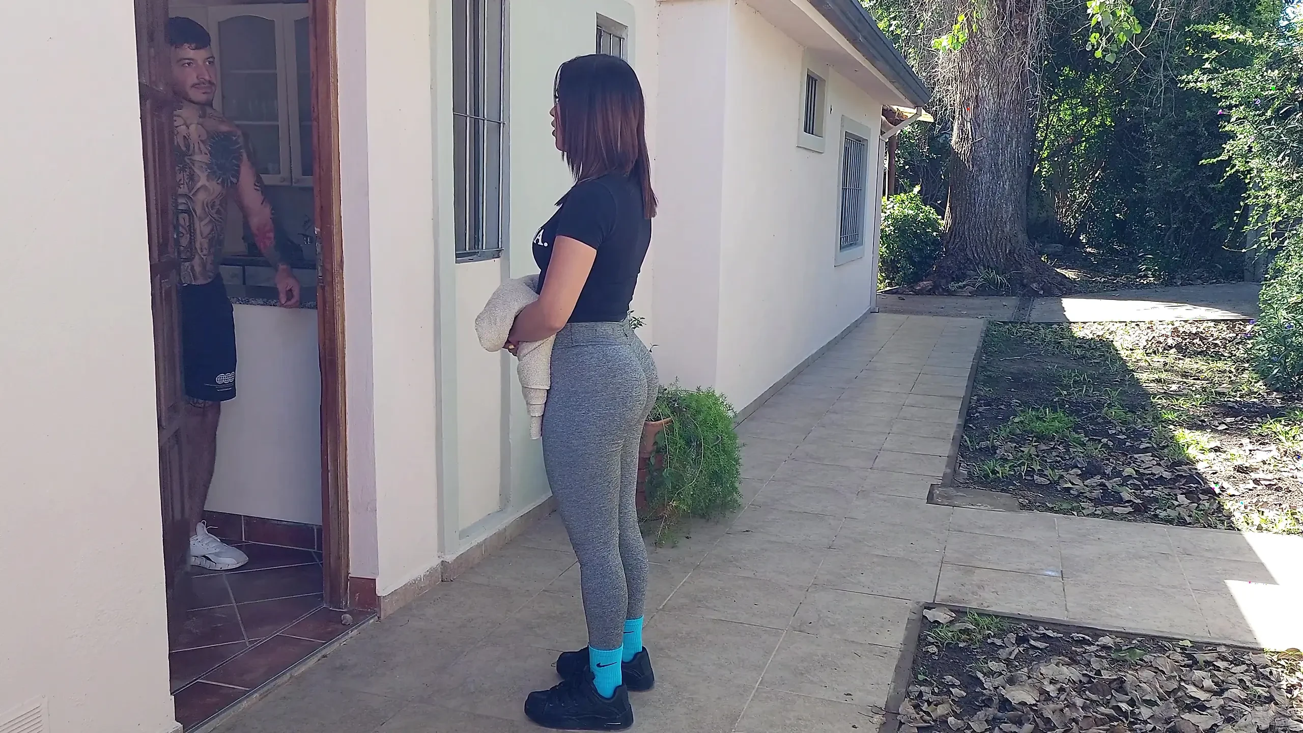 my NEIGHBOR needed a favor, and she left with her pussy dripping cum