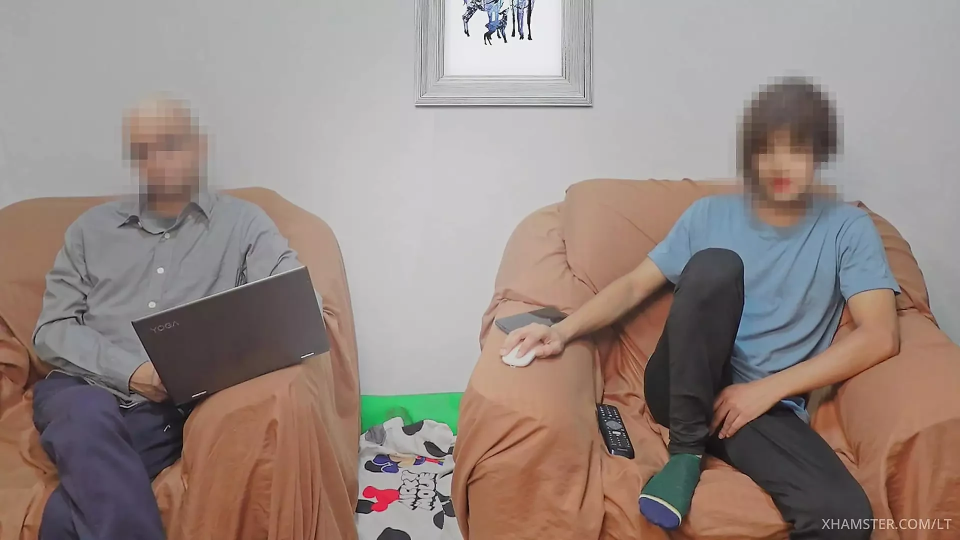 My neighbor uncle and me watching porn together CUMshot