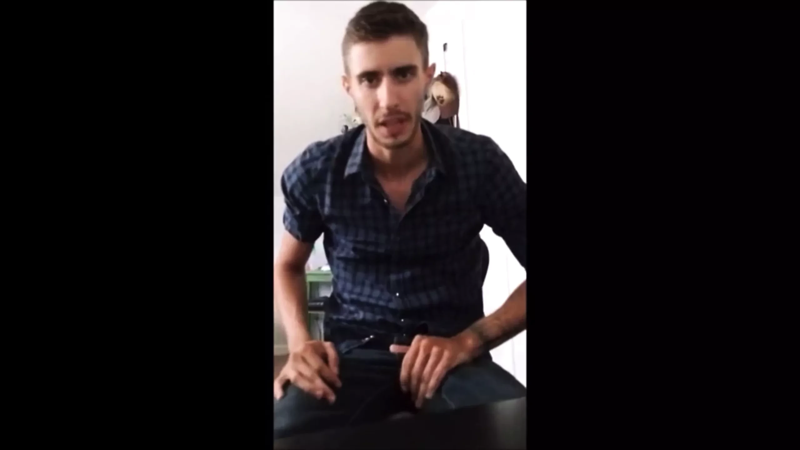 HOT Israeli with HUGE dick jerks off in bedroom