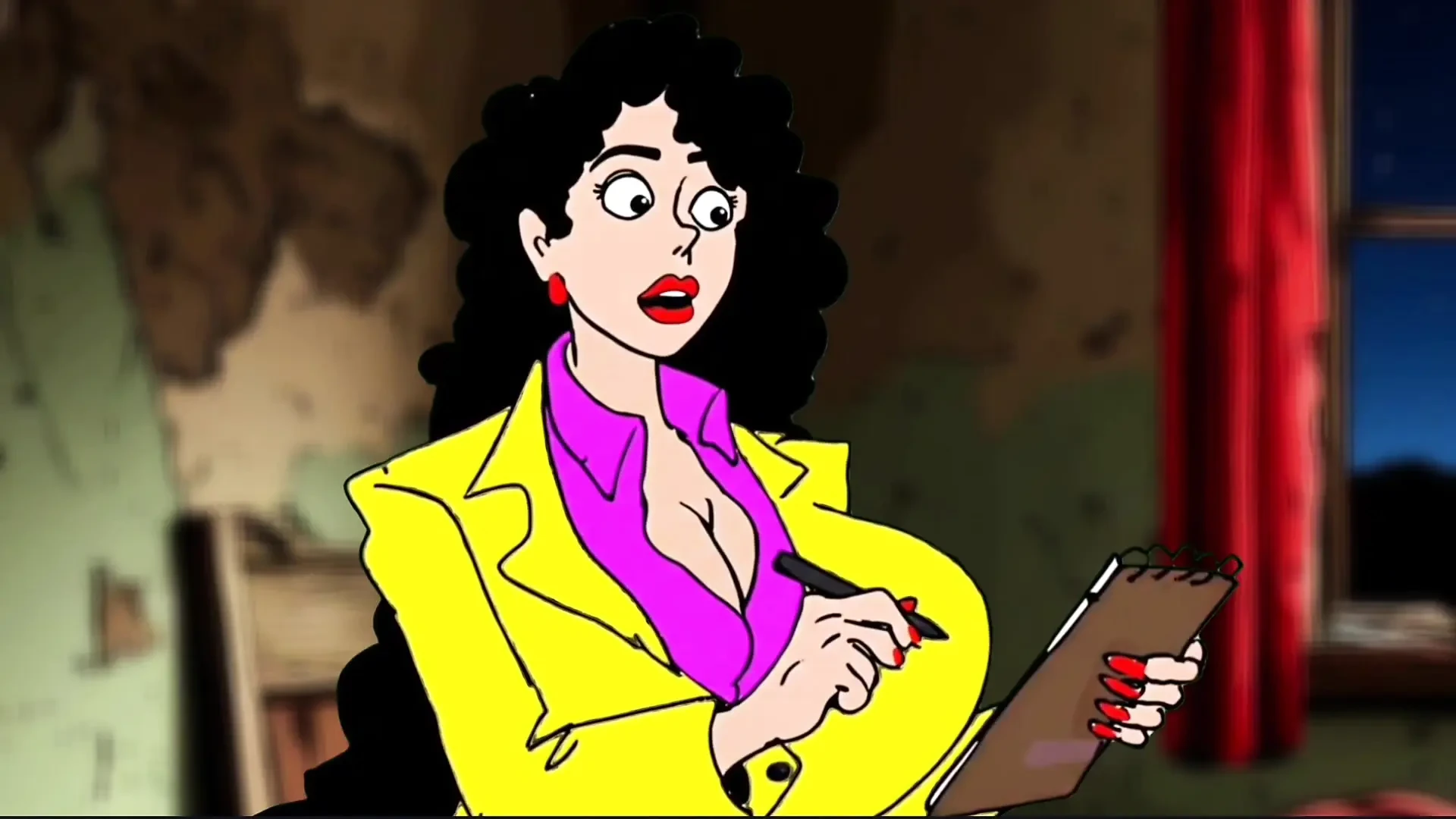 Fucked a Reporter’s Slut in a Dirty Apartment, Porn Cartoon