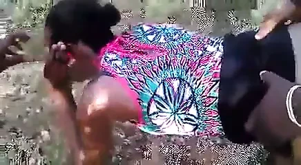 Haitian public  banging Anal while on The Phone