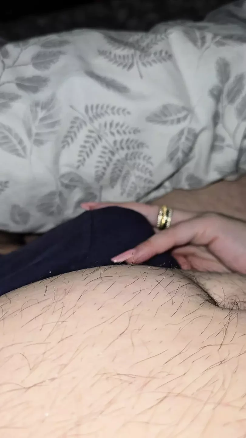 Step mom hand slip on step son underwear touching his cock