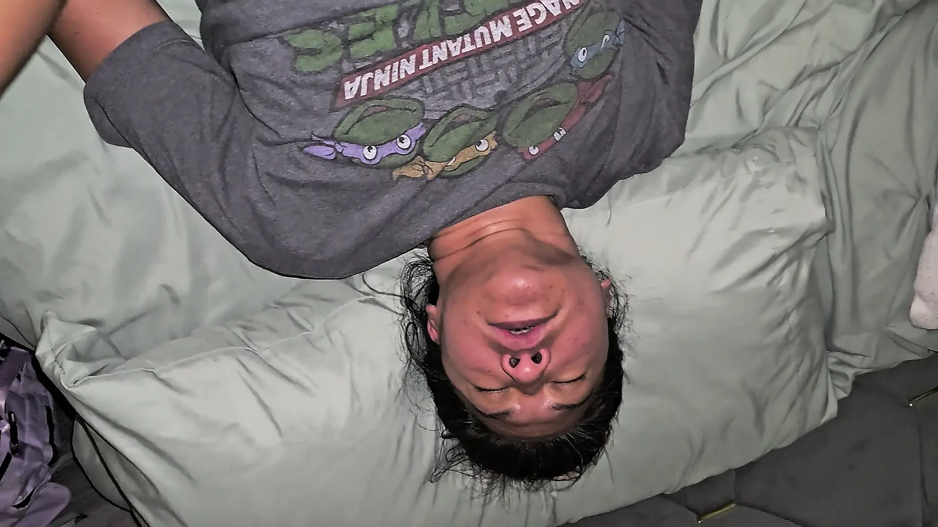 Island girl woken up by roomate and creampied