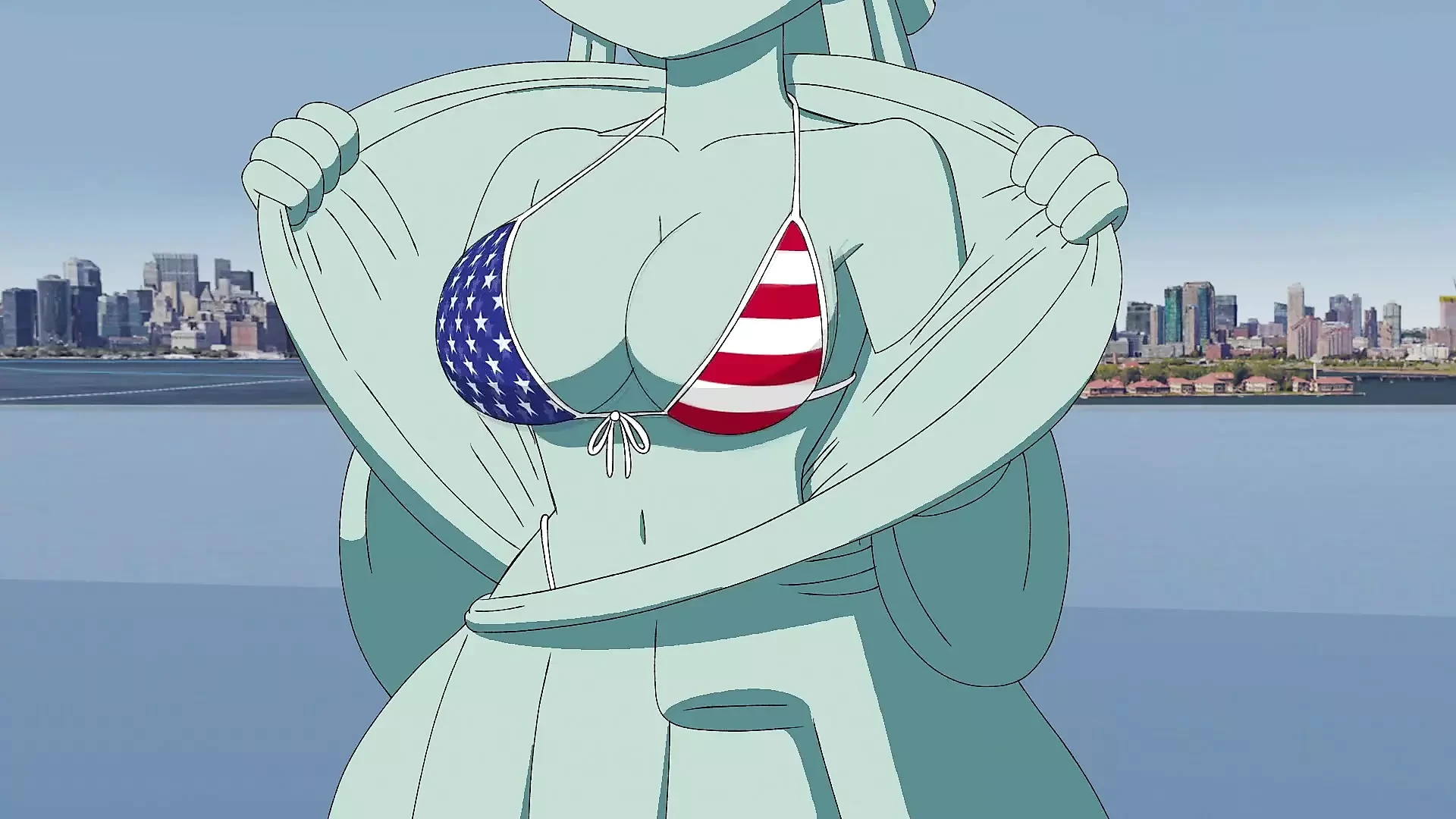 4th of July Hentai Cartoon – Sexy Statue of Liberty