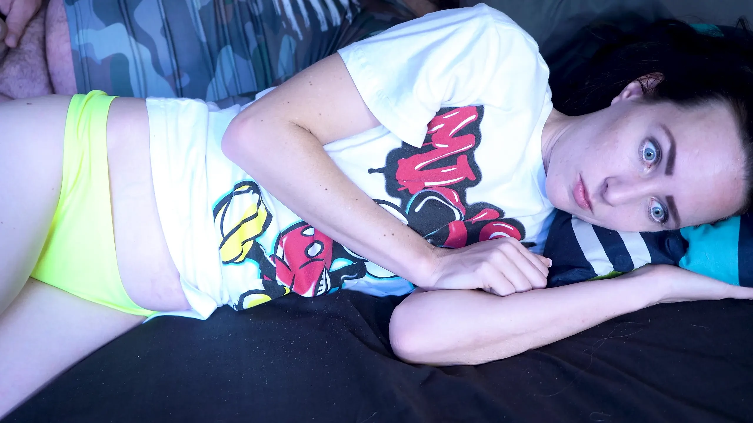 Sneaky Stepbrother Comes Into The Room and Fucks His Blue-eyed Stepsister