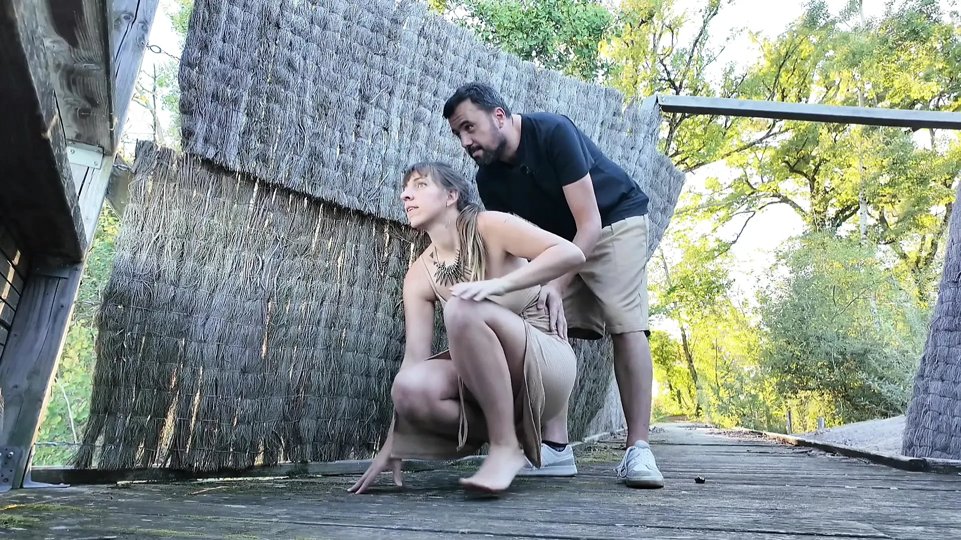 Anal fucking in a hunting hut