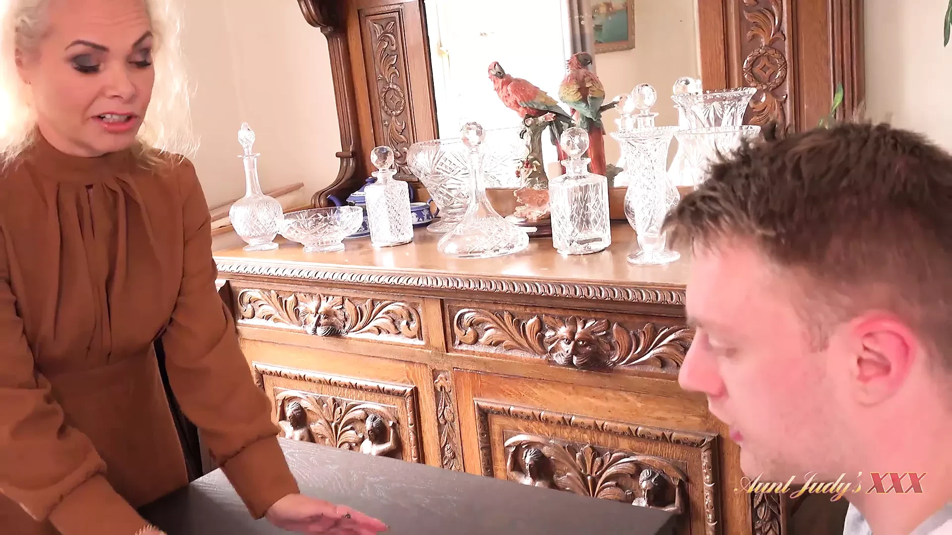 AuntJudysXXX – 49yo Horny Stepmom Francesca Catches her Stepson Watching Porn