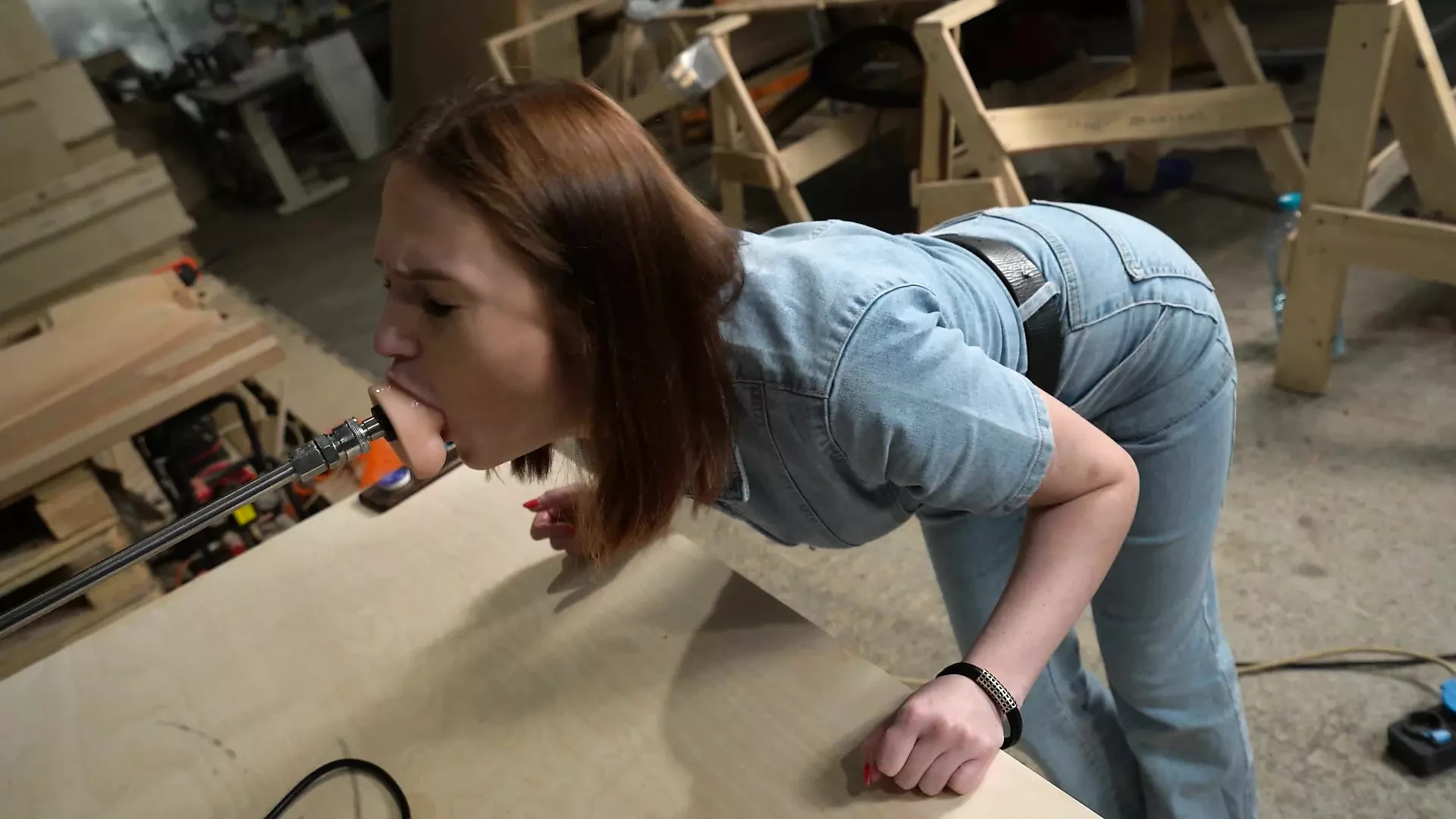 Fuckmachine on Factory: Seduced a Worker to Fuck with Him and Test It