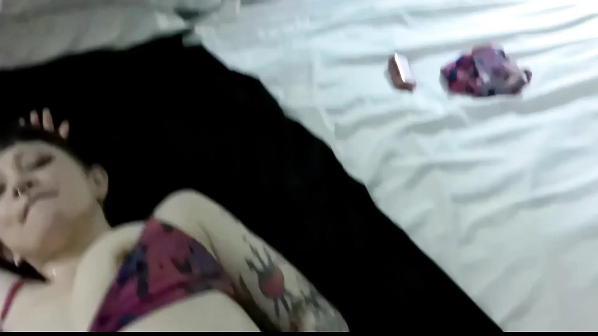 Amateur Goth MILF Gets Fucked Hard by Stranger in Hotel