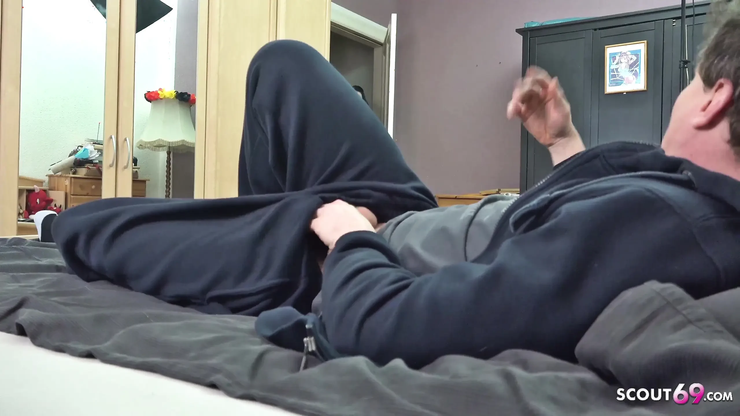 German step-sister Marie caught step-bro masturbating