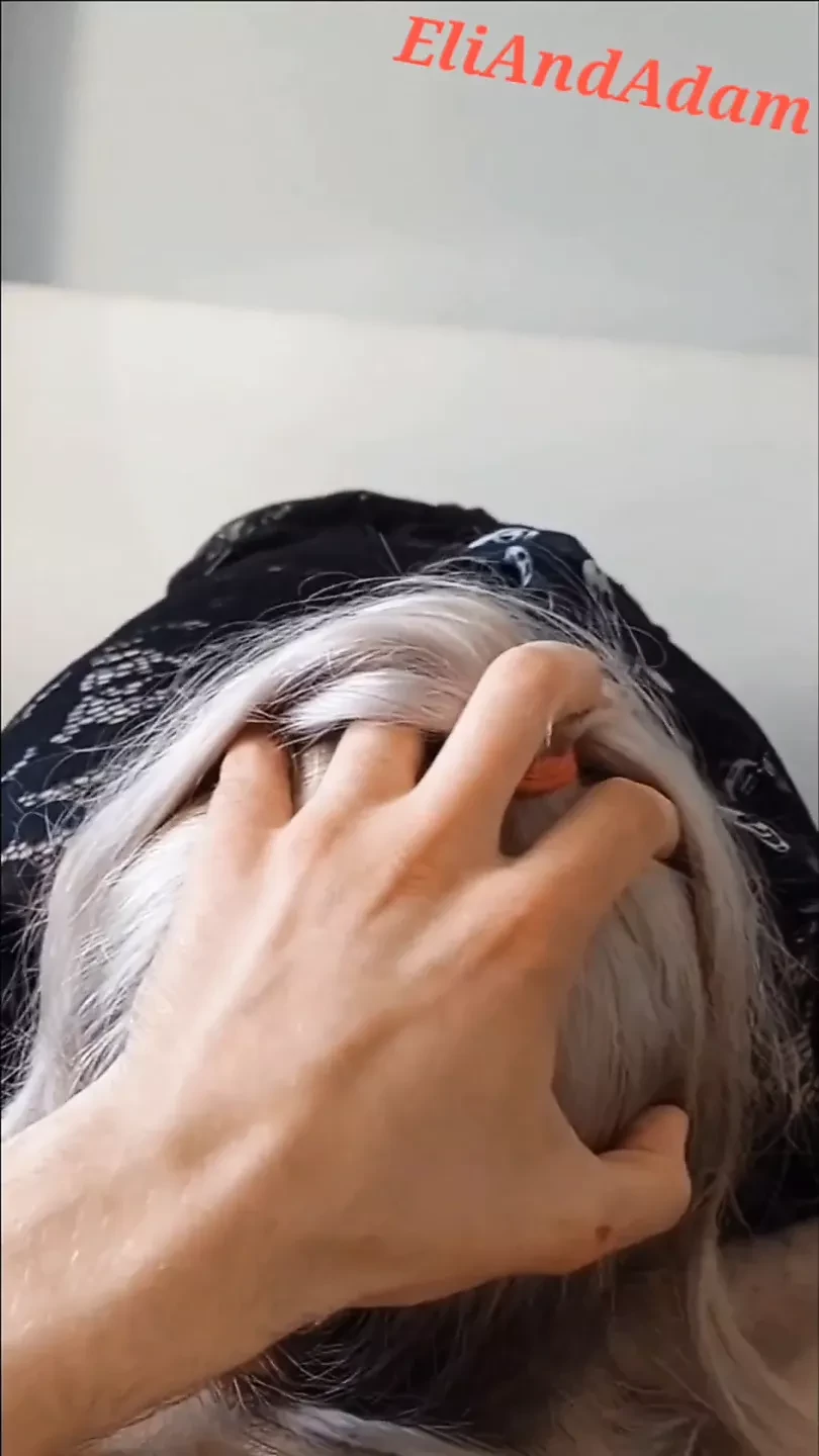 Horny red lipsticks blowjob – close-up – sloppy deepthroat – lot of groaning