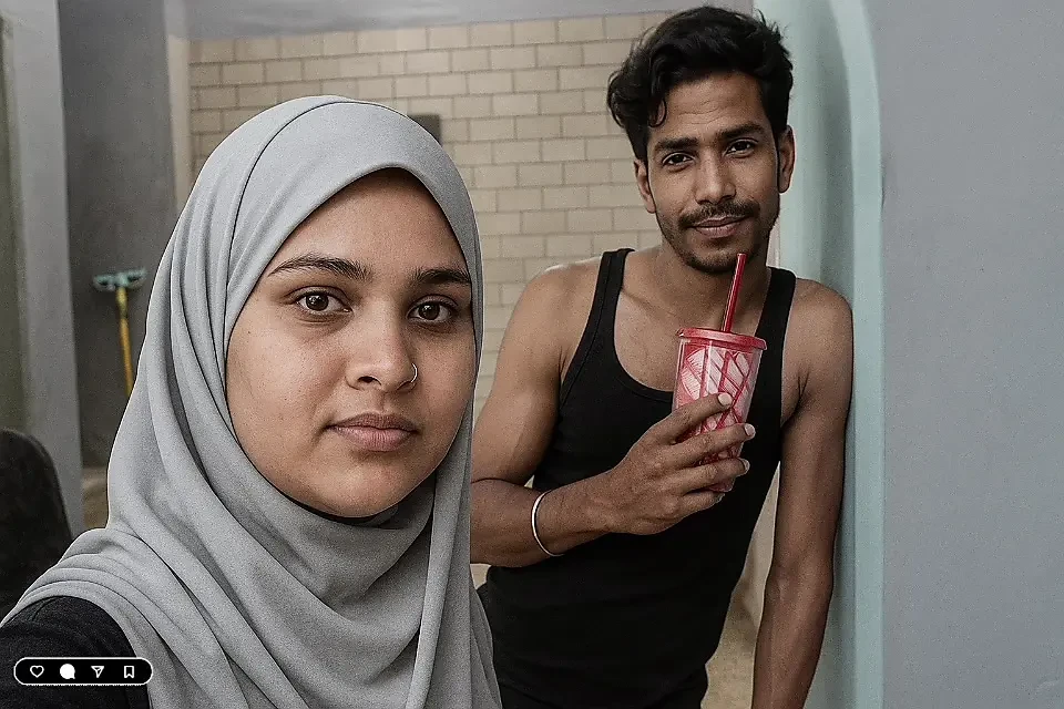 Indian Bhaijaan fell in love with a Pakistani Muslim girl and gave a kiss