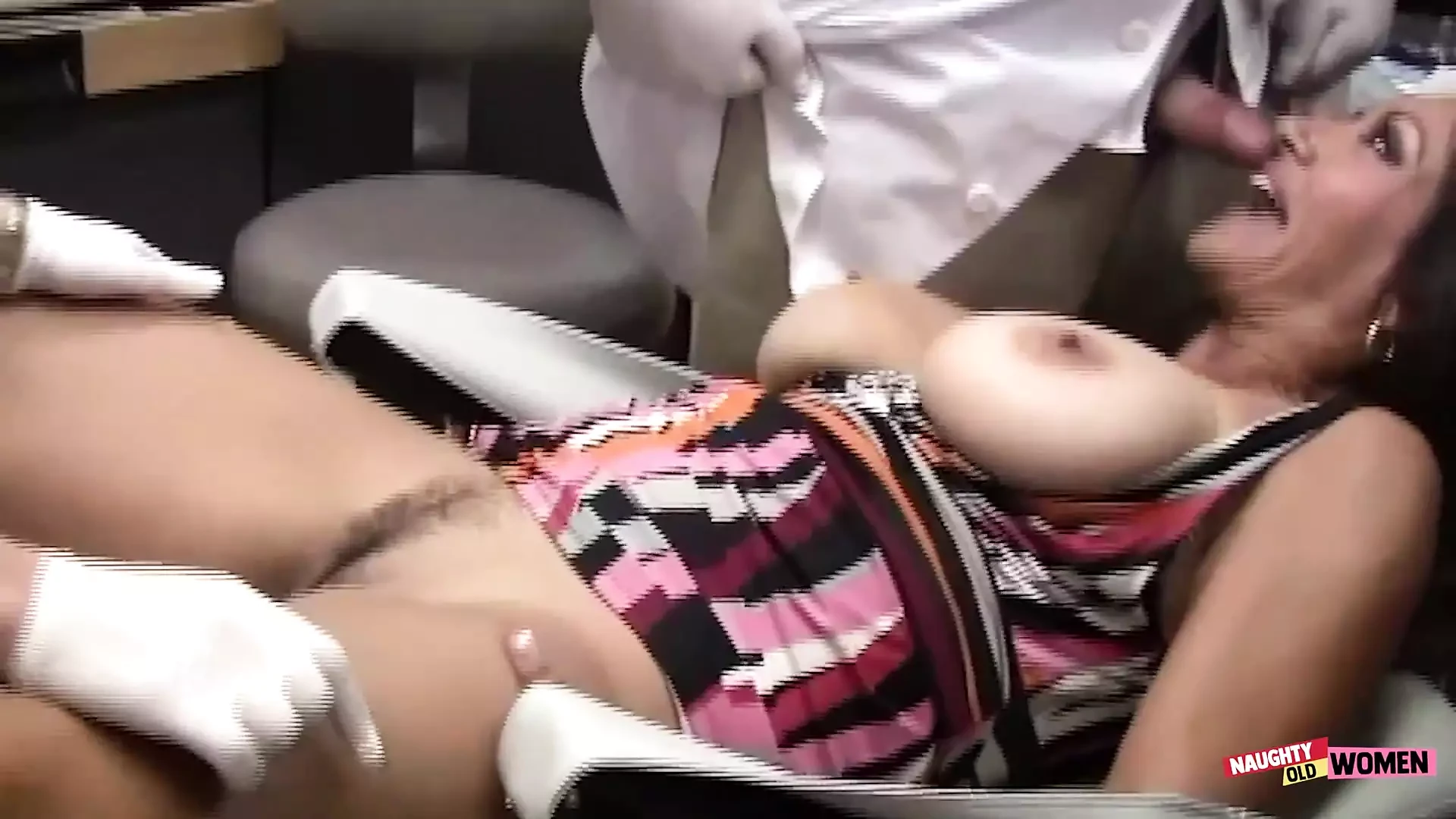 With the help of the blonde nurse the doctor seduces the thick mature brunette chick