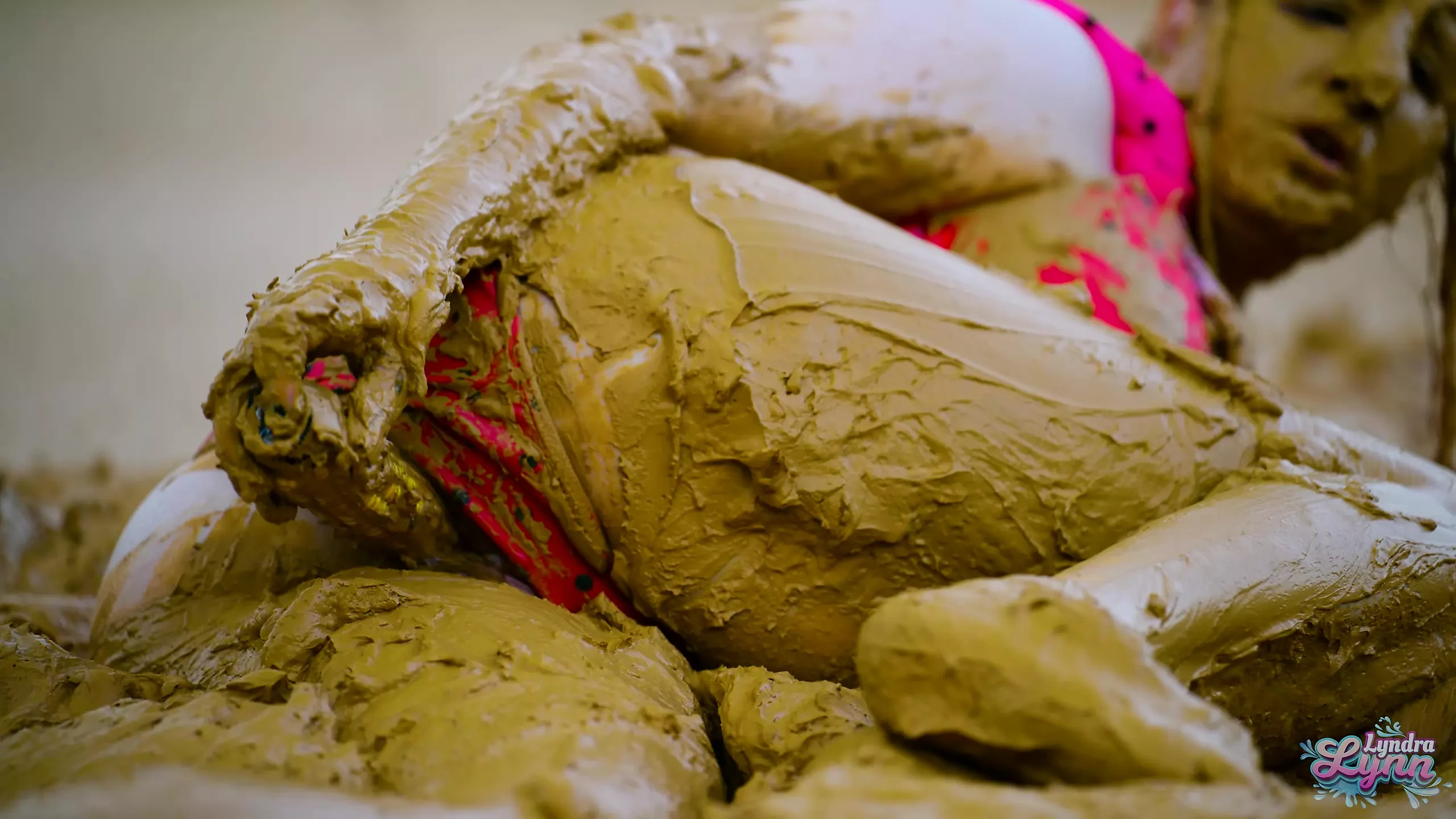 Orgasm in lake of mud – masturbating in clay