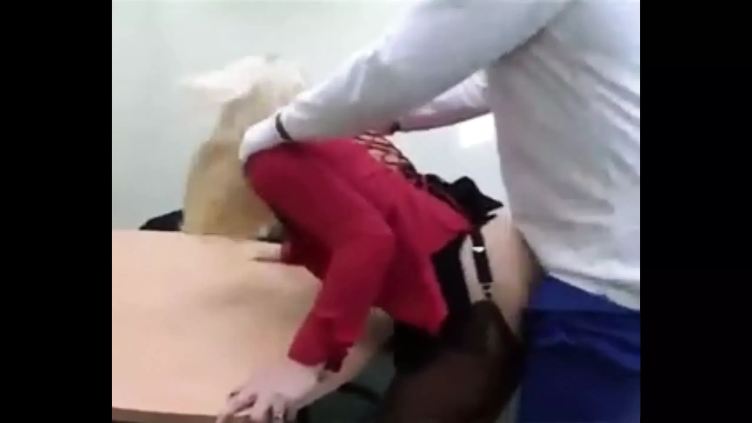 Female boss gets pumped by the janitor