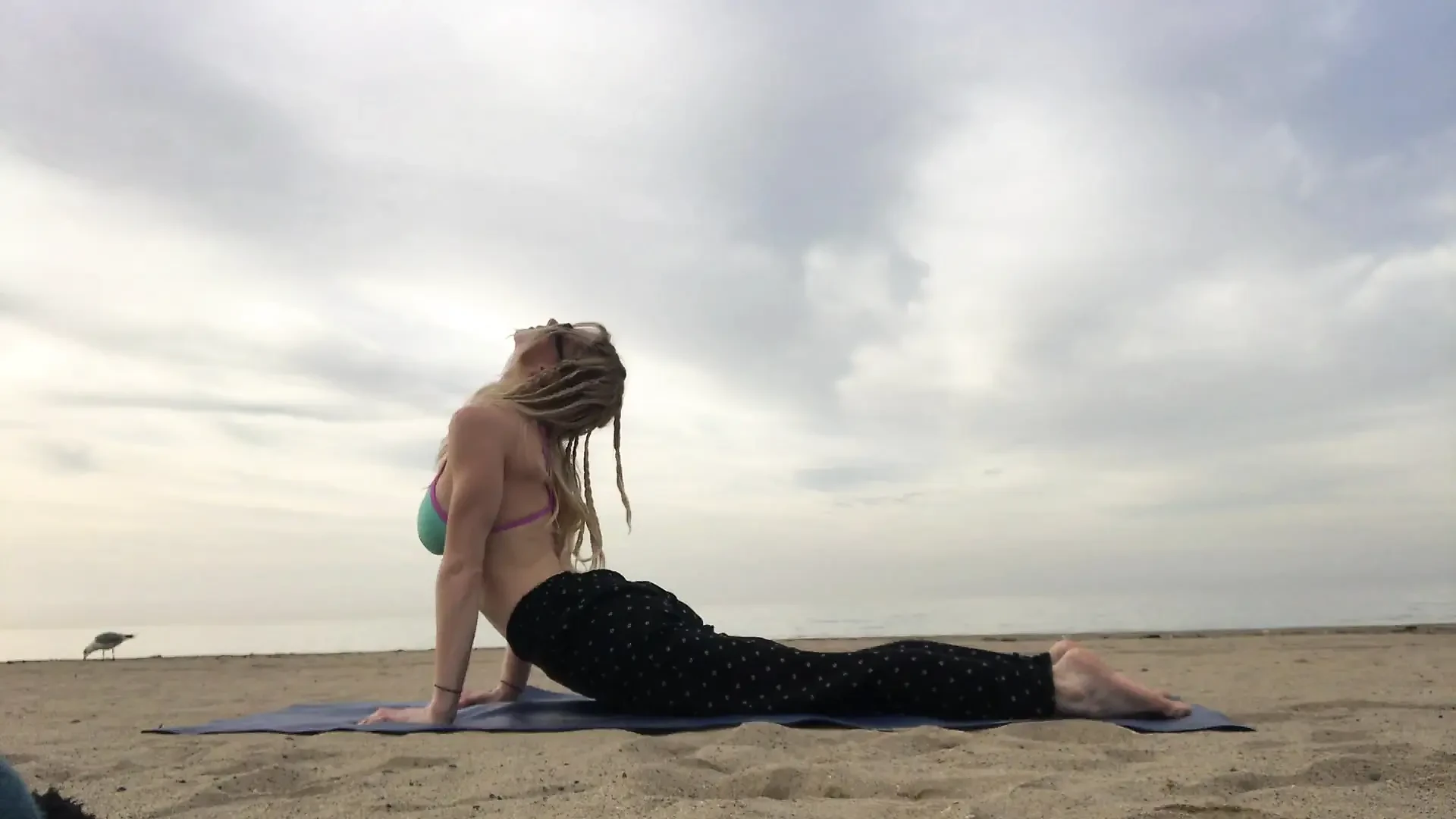 Beach Yoga in Bikini Top