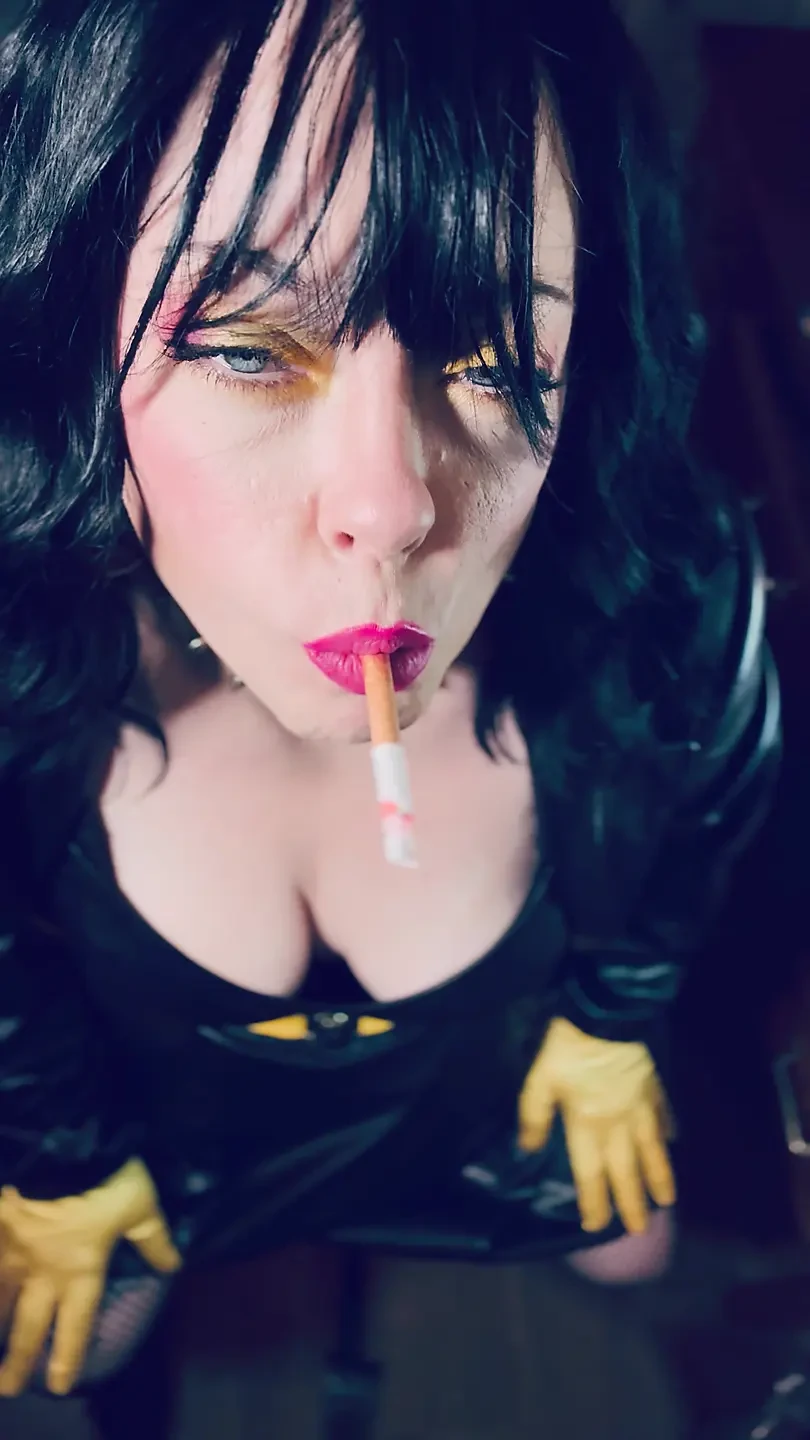 Your Leather Clad Mistress Tina Snua Smokes One Cork 100 Cigarette In Satin Gloves – Listen To The Squeak Of My Leather!