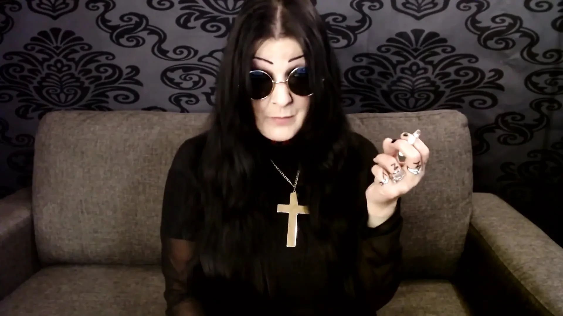 Halloween Ozzy Cosplay MILF Smoking